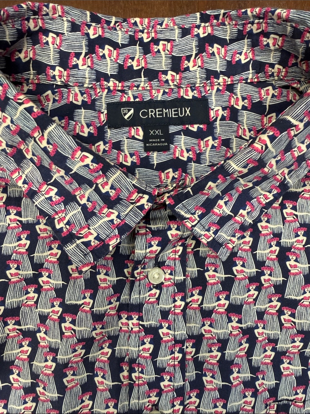 Daniel Cremieux Navy Short-Sleeve Novelty Print Button-Down Shirt